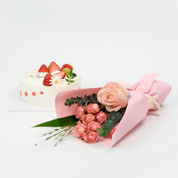 꽃집청년들,생크림 케이크와 꽃다발(서울한정)