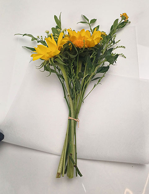 DIY꽃시장 해바라기꽃다발 포장하기